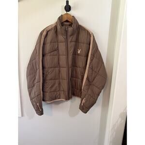Playboy Bunny Hill Light Puffer Jacket M/L Brown Quilted